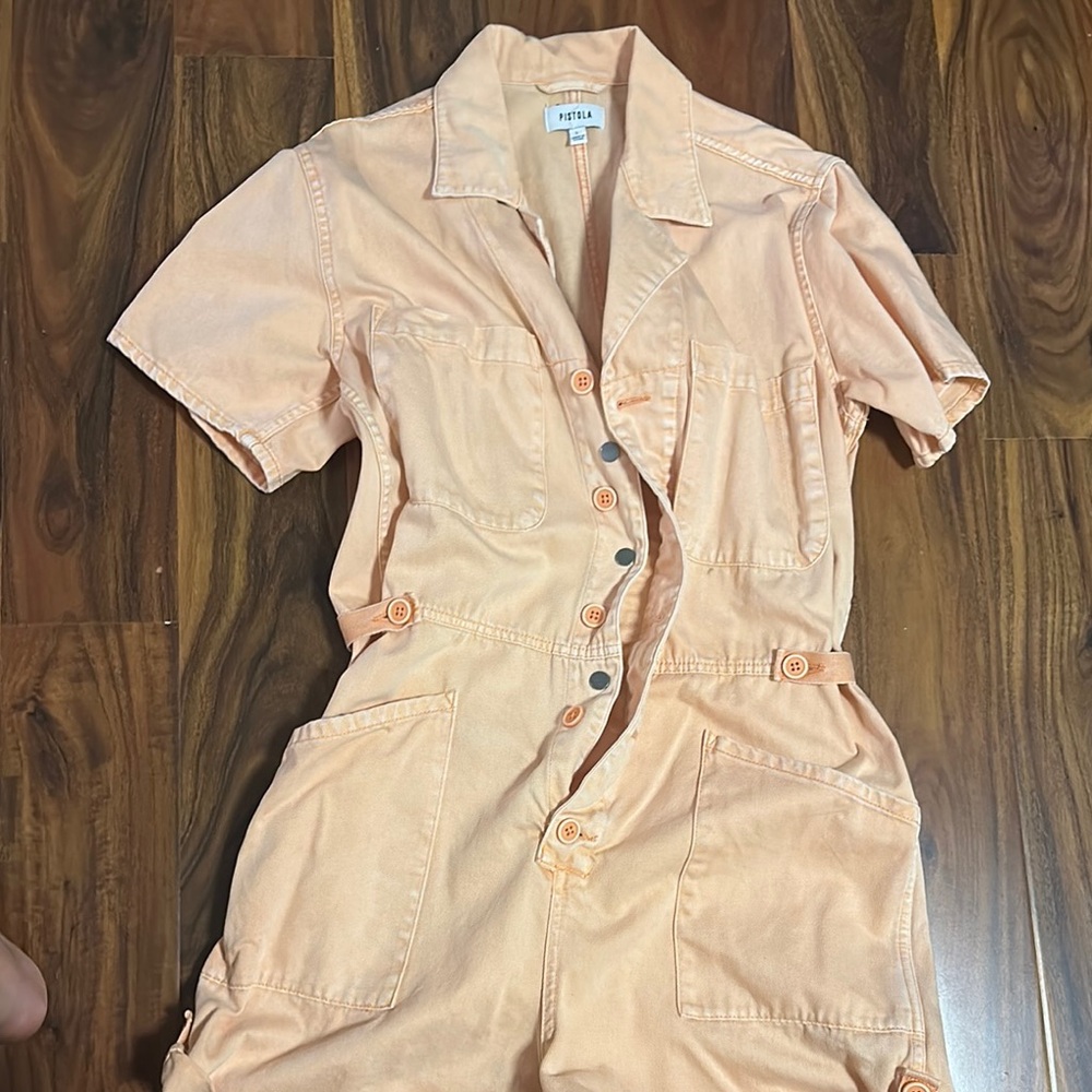 Pistola Apricot Button-Up Jumpsuit